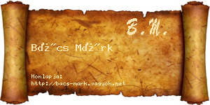 Bács Márk névjegykártya