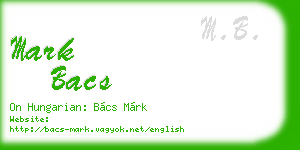 mark bacs business card